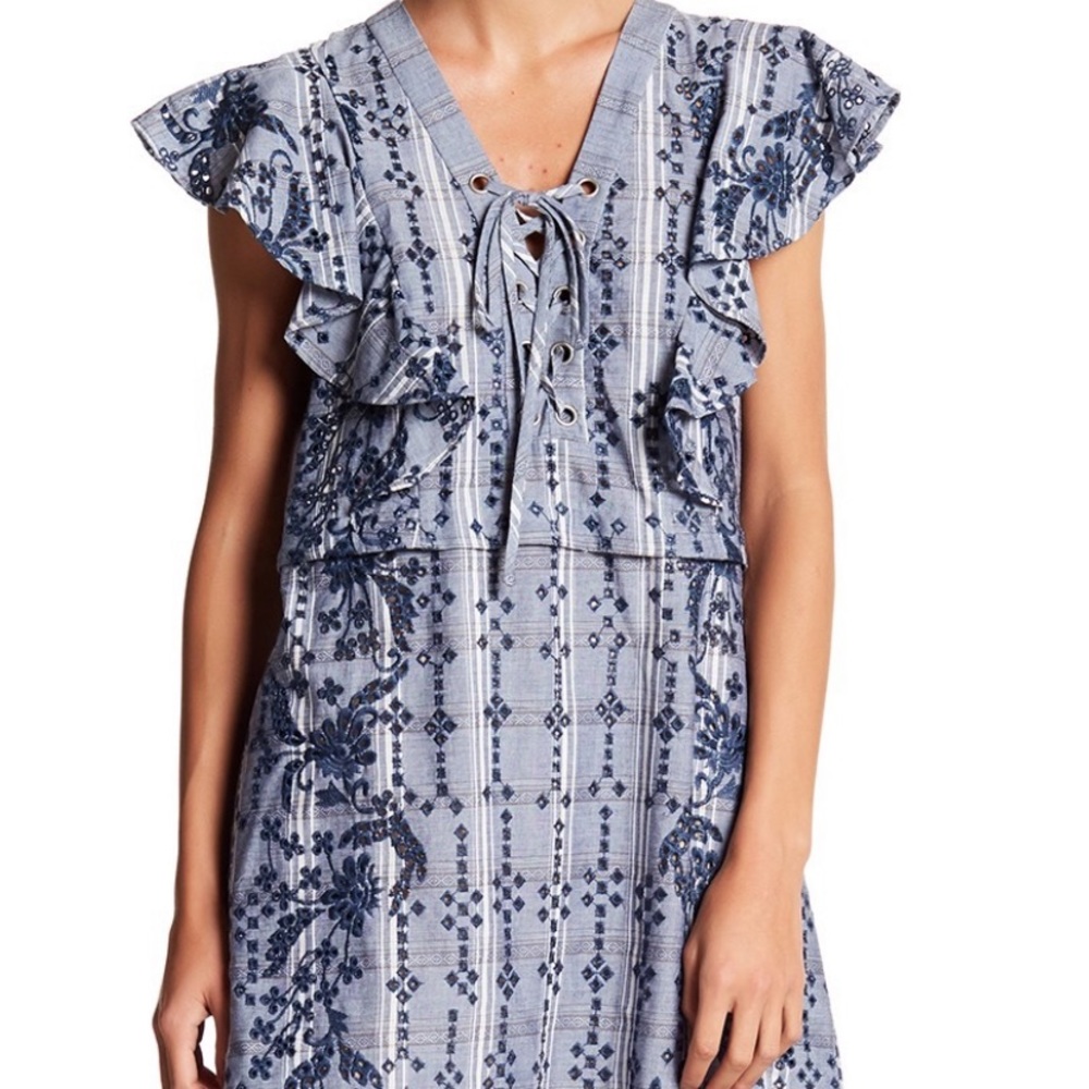 BCBGMaxAzria XS Blue Chambray Caralyne Dress